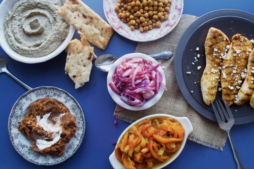 A Spiced Chicken Feast with Baba Ghanoush