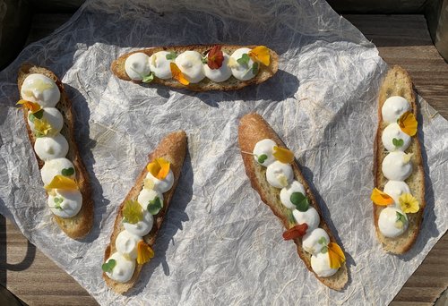 Pear and Crostini Canapé