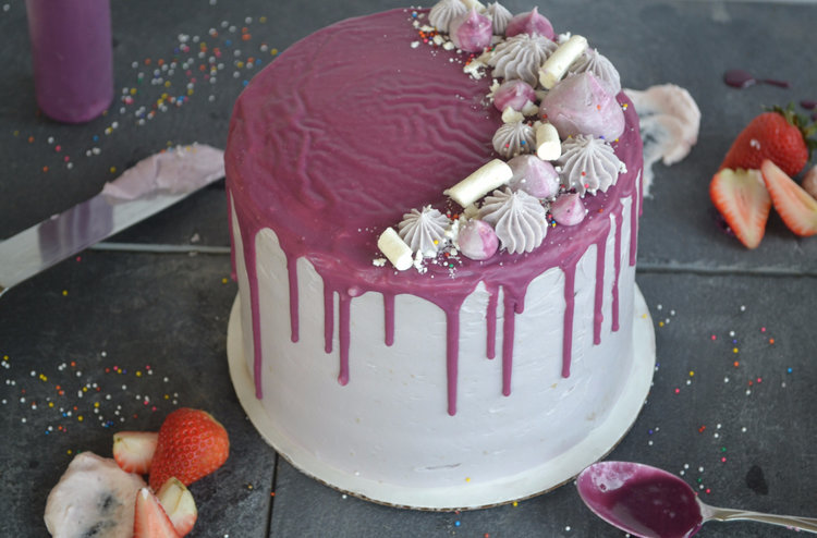 Purple Drip Cake